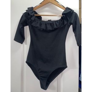 Zara off the shoulder ruffle bodysuit
